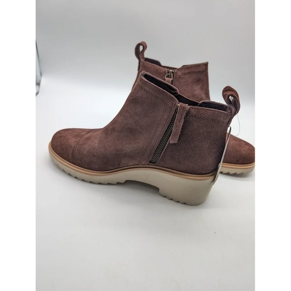 TOMS Maude Ankle Boots Women's 7.5 Brown Platform Wedge Booties 10020218 NEW